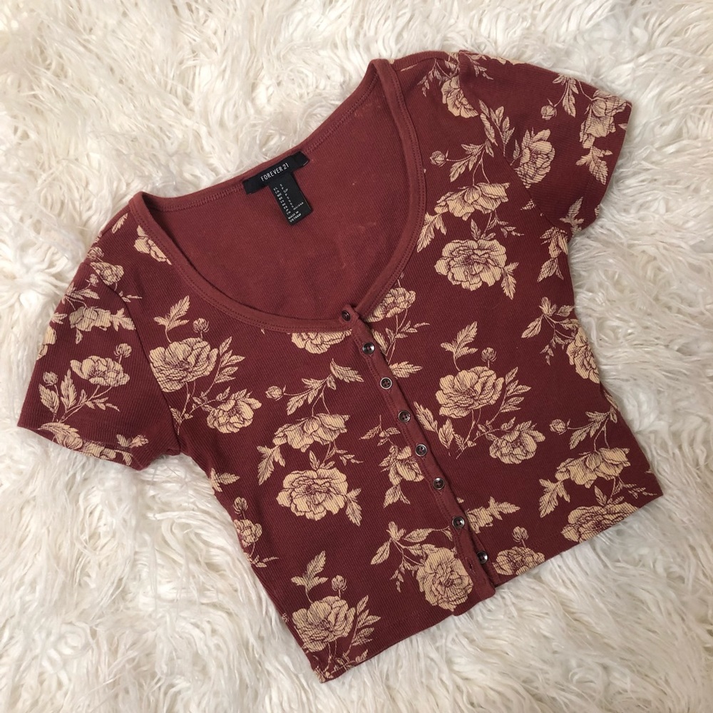 Forever 21 Floral Crop Top
